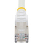 StarTechcom 8ft CAT6a Ethernet Cable White Low Smoke Zero Halogen LSZH 10 GbE 100W PoE SFTP Snagless RJ-45 Network Patch Cord - - NLWH-8F-CAT6A-PATCH