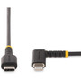 StarTechcom 6ft 2m Durable USB-C to Lightning Cable Right-Angled Heavy Duty USB Type-C to Lightning ChargingSync Cord - 6ft USB - RUSB2CLTMM2MR