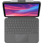 Logitech Combo Touch Keyboard/Cover Case (Folio) for 10.9" Apple, Logitech iPad (10th Generation) Tablet, Apple Pencil, Stylus - Gray (920-011433)