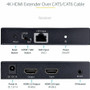StarTech.com 4K HDMI Extender Over CAT5/CAT6 Cable, 4K 60Hz Video Extender Up to 230ft (70m), HDMI Over Ethernet Cabling, S/PDIF Audio (4K70IC-EXTEND-HDMI)