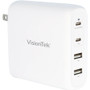 VisionTek 100W GaN II Power Adapter - 4 Port - 100 W - 120 V AC, 230 V AC Input - 5 V DC/5 A, 9 V DC, 15 V DC, 20 V DC Output (Fleet Network)