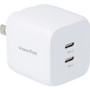 VisionTek 35W GaN II Power Adapter - 2 Port - 35 W - 120 V AC, 230 V AC Input - 3.3 V DC/3 A, 5 V DC, 9 V DC, 12 V DC, 15 V DC, 20 V V (Fleet Network)