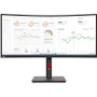 Lenovo ThinkVision T34w-30 34" UW-QHD Curved Screen LCD Monitor - 21:9 - Raven Black - 34" (863.60 mm) Class - Vertical Alignment (VA) (Fleet Network)