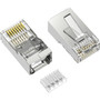 Axiom RJ45 Cat.6 Shielded Plug w/Inserter, Solid/Stranded Wire, 50 Micron, 100-Pack - 100 Pack - Clear (Fleet Network)