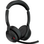 Jabra Evolve2 55 Headset - Stereo - Wireless - Bluetooth - 98.4 ft - 20 Hz - 20 kHz - On-ear - Binaural - Supra-aural - MEMS Noise - (25599-989-899-01)