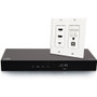 C2G HDMI HDBaseT + USB C + USB B to A over Cat Wall Plate TX + Receiver Box - 2 Input Device - 1 Output Device - 230 ft (70104 mm) - 1 (Fleet Network)