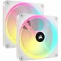 Corsair iCUE QX140 Cooling Fan - 2 x Fan(s) - 2336.1 L/min Maximum Airflow - 2000 rpm - Magnetic Dome Bearing - RGB LED - White - PC (Fleet Network)