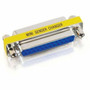 C2G DB-25 Mini Gender Changer - 1 Pack - 1 x 25-pin DB-25 Female - 1 x 25-pin DB-25 Female - Silver Yellow 02774