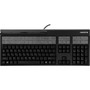 CHERRY LPOS QWERTY Keyboard - 131 Keys - QWERTY Layout - 42 Relegendable Keys - Magnetic Stripe Reader - USB - Black G86-71410EUADAA