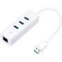 TP-Link USB 30 3-Port Hub  Gigabit Ethernet Adapter 2 in 1 USB Adapter - USB 30 Type A - 5 GBs Data Transfer Rate RTL8153 - 1 - 1 UE330