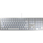 CHERRY KC 6000 SLIM Keyboard - Cable Connectivity - USB Interface - English (US) - Mac OS - Scissors Keyswitch - Silver, White (Fleet Network)