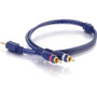 C2G Velocity Audio Cable - Mini-phone Male - RCA Male - 3.66m - Blue (40615)