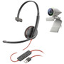 Poly Studio P5 with Blackwire 3210 Professional Webcam and Single-Ear Headset Kit (Fleet Network)
