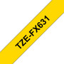 Brother TZe-FX631 Flexible Thermal Label - 15/32" Width x 26 19/64 ft Length - Rectangle - Thermal Transfer - Yellow - 1 Roll - Water (TZEFX631)