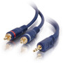 C2G Velocity Audio Y-Cable - Mini-phone Male - RCA Male - 7.62m - Blue (40616)