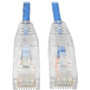 Tripp Lite Cat6 UTP Patch Cable (RJ45) - M/M, Gigabit, Snagless, Molded, Slim, Blue, 10 ft. - 10 ft Category 6 Network Cable for - 1 x (Fleet Network)