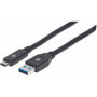 Manhattan USB-C to USB-A Cable 3m Male to Male 5 Gbps USB 32 Gen1 aka USB 30 3A fast charging SuperSpeed USB Black - 98 354981