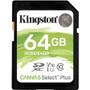 Kingston Canvas Select Plus SDS2 64 GB Class 10/UHS-I (U1) SDXC - 1 Pack - 100 MB/s Read - Lifetime Warranty (Fleet Network)