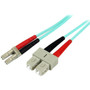 StarTech.com 5m Fiber Optic Cable - 10 Gb Aqua - Multimode Duplex 50/125 - LSZH - LC/SC - OM3 - LC to SC Fiber Patch Cable - LC Male - (Fleet Network)