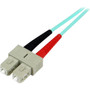 StarTech.com 1m Fiber Optic Cable - 10 Gb Aqua - Multimode Duplex 50/125 - LSZH - LC/SC - OM3 - LC to SC Fiber Patch Cable - LC Male - (A50FBLCSC1)