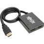 Tripp Lite 2-Port HDMI Splitter - UHD 4K, International AC Adapter - 3840 × 2160 - 2 x HDMI Out - Gold Plated (Fleet Network)