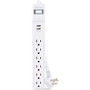 CyberPower Home Office P606URC2 6-Outlet Surge Suppressor/Protector - 6 x NEMA 5-15R, 2 x USB - 500 J - 120 V AC Input - Audio/Video - (Fleet Network)