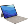 Logitech Combo Touch Keyboard/Cover Case (Folio) for 12.9" Apple, Logitech iPad Pro (5th Generation) Tablet - Sand - Scrape Resistant, (Fleet Network)
