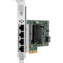 HPE Broadcom BCM5719 Ethernet 1Gb 4-port Base-T Adapter for HPE - PCI Express 2.0 - 128 MB/s Data Transfer Rate - 4 Port(s) - 4 - Pair (Fleet Network)