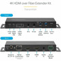StarTechcom 4K HDMI over Fiber Extender Kit 4K 60Hz 3300ft 1km Single Mode1000ft 300m Multimode LC Fiber Optic HDR IR - HDMI ST121HD20FXA2