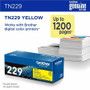 Brother Original Standard Yield Laser Toner Cartridge - Yellow - 1 Each - 1200 Pages (TN229Y)