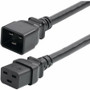 StarTech.com 2ft (60cm) Heavy Duty Extension Cord, IEC 60320 C19 to C20 Black Extension Cord, 20A 250V, 12AWG, UL Listed Components - (Fleet Network)