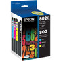 Epson DURABrite Ultra 802XL Original High/Standard Yield Inkjet Ink Cartridge - Combo Pack - Black, Cyan, Magenta, Yellow - 4 Pack - - (Fleet Network)
