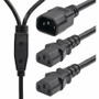 StarTech.com 6ft (1.8m) Power Cord Splitter, IEC 60320 C14 to 2x C13 AC Power Cable, 10A 250V, 18AWG, UL Listed Components - 6ft power (Fleet Network)