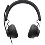 Logitech Zone Headset - Stereo - USB Type C - Wired - 32 Ohm - 20 Hz - 16 kHz - Over-the-head - Binaural - Circumaural - 62 ft Cable 981-000876