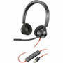 Poly Blackwire 3320 Headset - Stereo - USB Type A, USB Type C, Mini-phone (3.5mm) - Wired - 32 Ohm - 20 Hz - 20 kHz - Over-the-head - (Fleet Network)