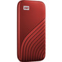 WD My Passport WDBAGF0010BRD-WESN 1 TB Portable Solid State Drive - External - Red - USB 3.2 (Gen 2) Type C - 256-bit Encryption - 5 (WDBAGF0010BRD-WESN)