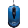 Manhattan Edge USB Wired Mouse, Blue, 1000dpi, USB-A, Optical, Compact, Three Button with Scroll Wheel, Low friction base, Three Year (177801)