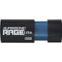 Patriot Memory Supersonic Rage Lite USB 3.2 Gen 1 Flash Drives - 128GB - 128 GB - USB 3.2 (Gen 1) - 120 MB/s Read Speed - Black, Blue (Fleet Network)