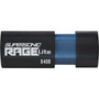 Patriot Memory Supersonic Rage Lite USB 32 Gen 1 Flash Drives - 64GB - 64 GB - USB 32 Gen 1 - 120 MBs Read Speed - 3 Year PEF64GRLB32U