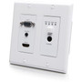 C2G 1 HDMIVGA Wall Plate TX - 2 Input Device - 230 ft 70104 mm Range - 1 x Network RJ-45 - 1 x HDMI In - 1 x VGA In - 4K UHD - - C2G30017