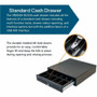 apg Genesis Cash Drawer - USD 5 Bill - 5 Coin - 2 Media Slot - 4 Lock Position - USB, - Stainless Steel, Plastic - Textured Black - x (VB554A-BL1616)