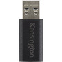 Kensington CA1020 USB-A to USB-C M/F Adapter - 20 Pack - 1 x USB Type A - Male - 1 x USB4 Type C Female - Black (K33478WW)