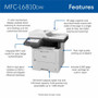 Brother MFC-L6810DW Wireless Laser Multifunction Printer - Monochrome - Gray - Copier/Printer/Scanner - 52 ppm Mono Print - 1200 x dpi (MFCL6810DW)