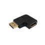 DisplayPort Horizontal Angle Male to Female Adapter - 90 Degree Left