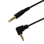 3.5mm 4C Male Straight to Male Right Angle Cable - Riser Rated CMR/FT4 - 1ft