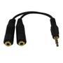 3.5mm Stereo Male to 2x 3.5mm Stereo Female Cable - 6ft