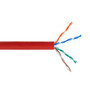 4 Pair CAT5E Solid U/UTP 350Mhz 24AWG CMR Riser Bulk Cable - Red - 100ft