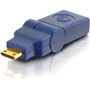 C2G HDMI Mini Port Saver Adapter - 1 x HDMI Female Digital Audio/Video - 1 x Mini HDMI Male Digital Audio/Video - Blue (40434)