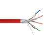 1000ft 4 Pair CAT6 550Mhz 26AWG Stranded Shielded FFTP FT4/CMR Bulk Cable - Red