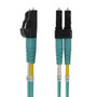 OM4 Multimode Duplex LC/LC Short Boots - Fiber Optic Patch Cable - 1.6mm Jacket - OFNP Plenum - 1m